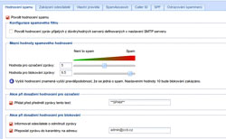 Nastaven hodnocen spamu