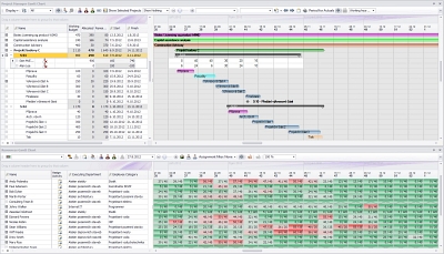 Obr. 1: Jednotný pohled na projekty a zdroje v systému People Planner Obr. 1: Jednotný pohled na projekty a zdroje v systému People Planner