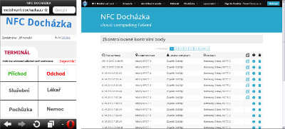 NFC docházka - klient a server NFC docházka - klient a server