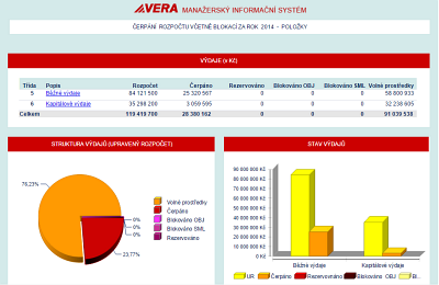 VERA MIS, erpn rozpotu