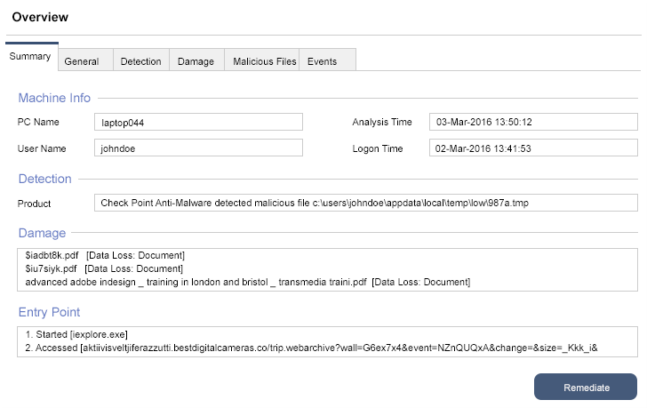 Check Pointm Forensics Analysis
