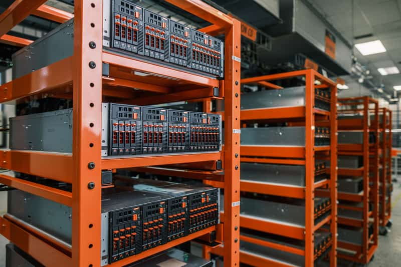 Pure Storage. Datová úložiÅ¡tÄ Pure Storage FlashArray ve výrobnà hale pardibického Foxconnu.