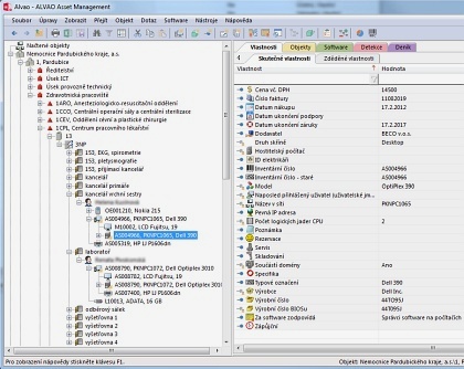 Obr. 2: Ukzka z evidence IT majetku a struktury v nemocninm prosted.