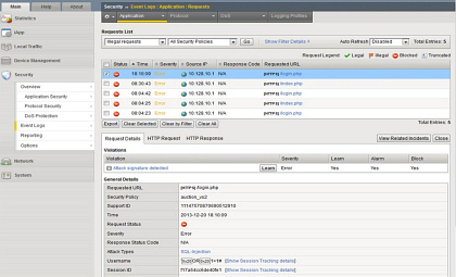 Pklad detekce SQL injection pomoc signatur