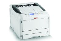 OKI Pro8432WT s blm tonerem potiskne devo, kov i sklo