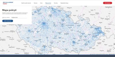 CETIN spustil mapu, kter ukazuje pokryt internetem