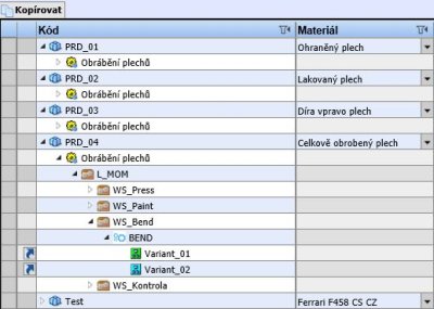 Obr. 2: Specifikace vrobk v COMES MOM