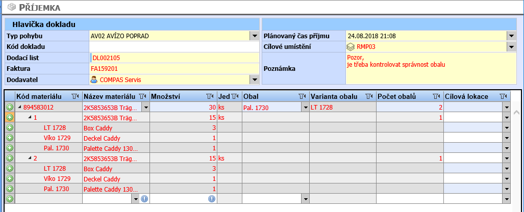 Obr. 1: Příjemka Obr. 1: Příjemka