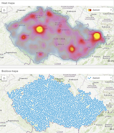 Obr. 1: Vizualizace dat bez a s vyuitm teplotn mapy