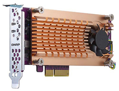 Z bohaté nabídky karet, kterými lze model QNAP TS-673 rozšířit, uveďme například kartu QM2-2P-344, která má dva konektory M.2 pro SSD paměti PCIe Gen3 x4. Z bohaté nabídky karet, kterými lze model QNAP TS-673 rozšířit, uveďme například kartu QM2-2P-344, která má dva konektory M.2 pro SSD paměti PCIe Gen3 x4.