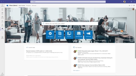 Obr. 1: Ukázka service desku v MS Teams