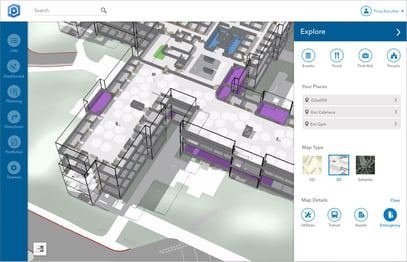 Obr. 1: Detail podkladových dat ve 3D v souladu s metodikou BIM pro vnitřní navigaci v budově.
