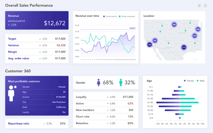 Obr. 1: Ukzka vizualizace samoobslunch report a dashboard.