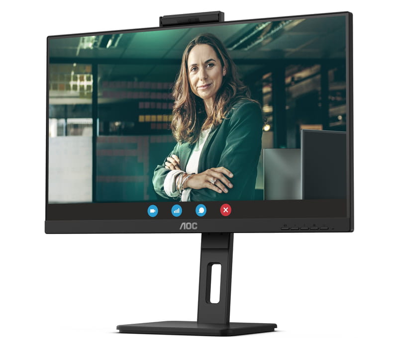 Nová řada monitorů AOC s USB-C doková­ním a vestavěnými webovými kamerami
