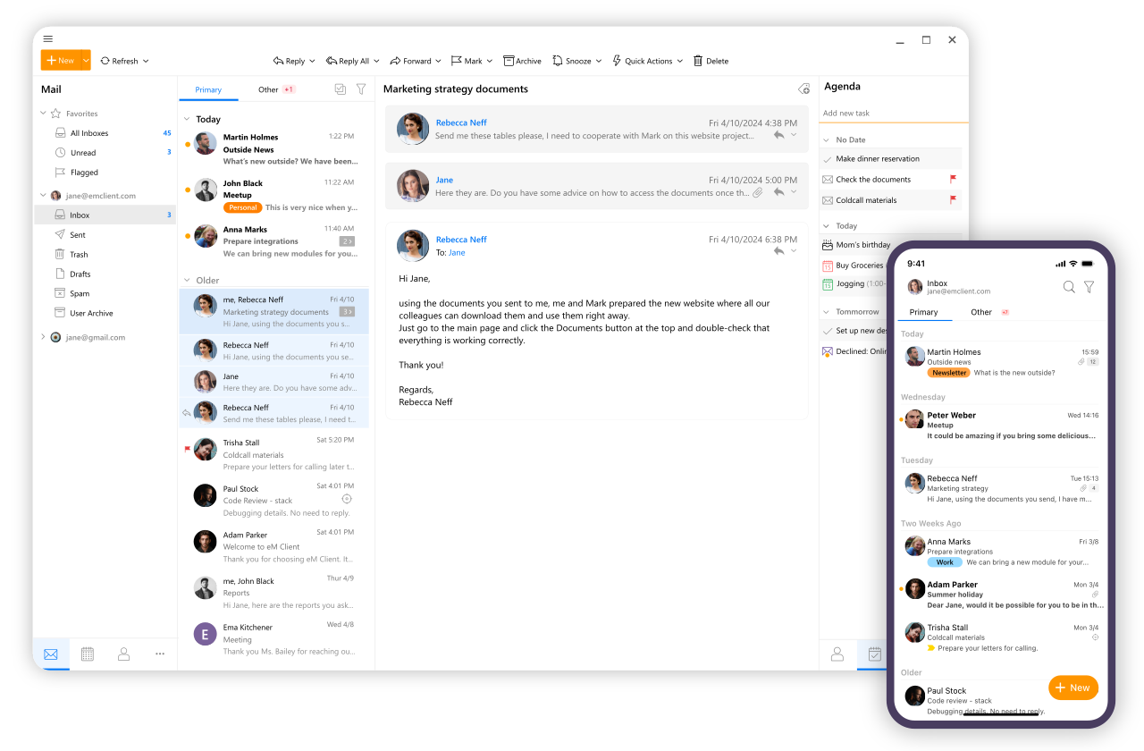 Nov verze e-mailov aplikace eM Client 10 m integrovan funkce uml inteligence
